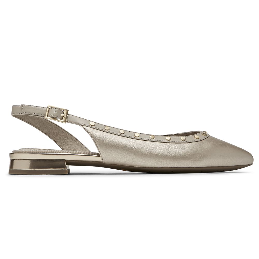 Rockport Canada Total Motion Zuly Studded Slingback - Womens Flats Beige (NCD761304)